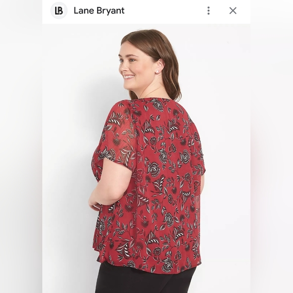 Lane Bryant Boho Chiffon Blouse Plus sz 10/12 - Picture 2 of 8